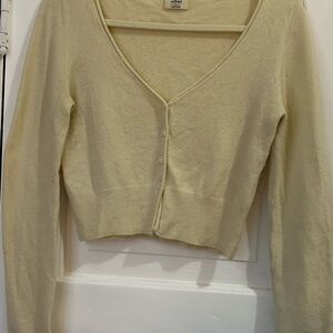 Wilfred Light Cream Cardigan Sweater